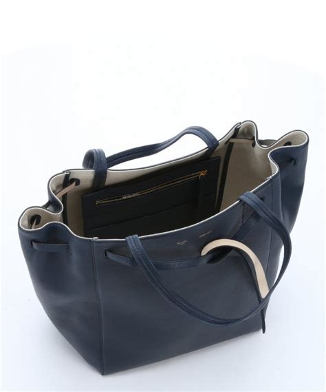 Cabas phantom leather handbag Celine Blue in Leather 